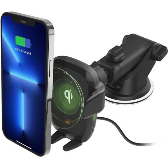 Auto Sense Qi Wireless Car Charger - Automatic Clamping Dashboard Phone Mount